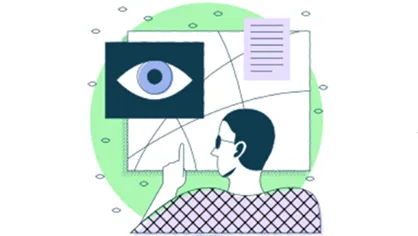 A drawing of person designing