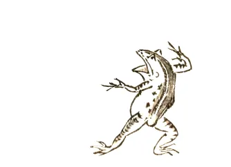 A frog based on a classic japanese woodblock printing design