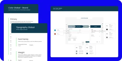 Screenshot of the Eventscase Design System components
