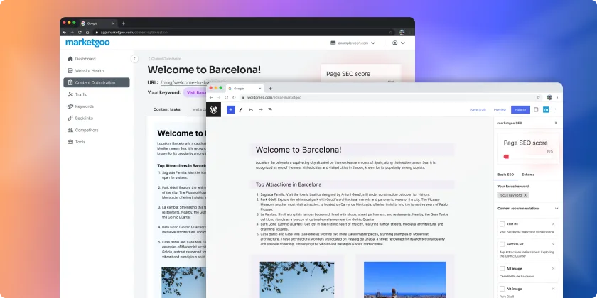 Screenshot of the Content Auto-Optimization feature interface