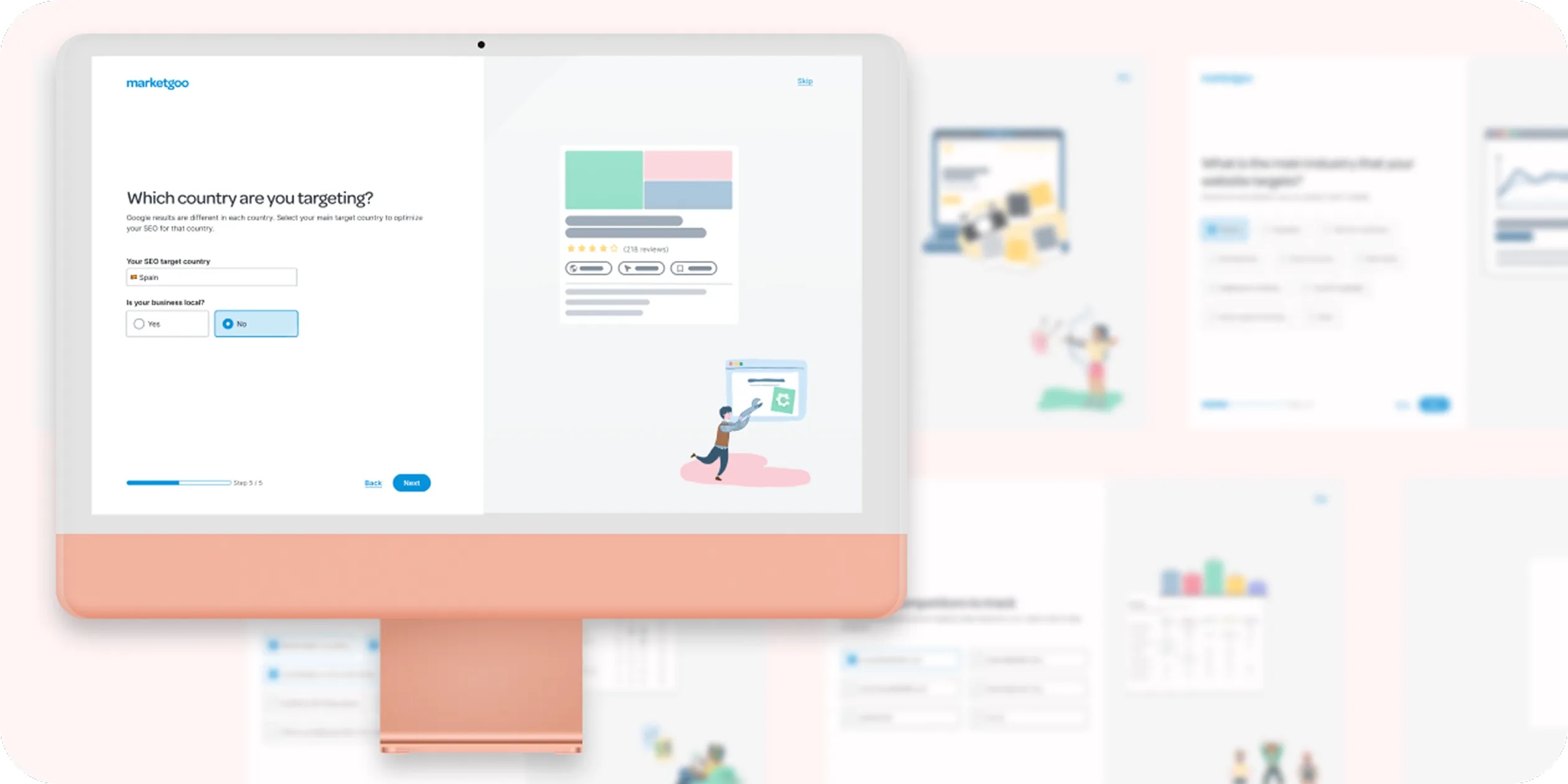 Screenshot of the Smarter Onboarding flow interface
