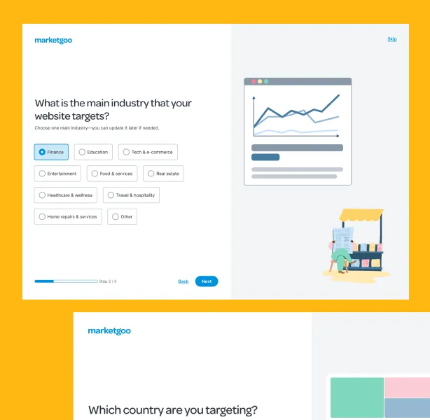 marketgoo onboarding results screen